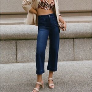 Pilcro The Skipper High-Rise Wide Leg Cropped Jeans